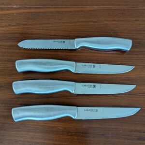 Set of 3 Sabatier 4.5" Steak Knife Stainless Steel Pre-owned One Serated Knife